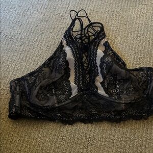 Victoria's Secret Black Lace Halter Bralette